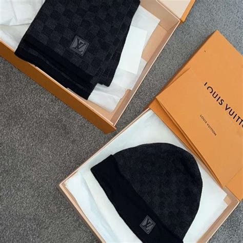 louis vuitton hat and scarf set yupoo